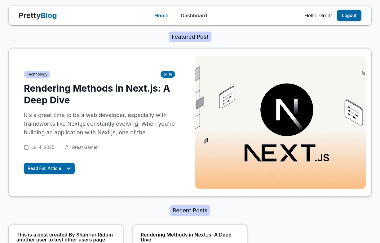 FullStack Blogging App with Authentication
